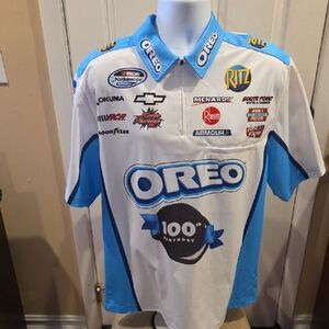 Racing Men's Shirt - White and Blue, RCR Racing Team Shirt.